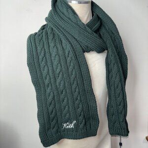 Kith Kithmas Cable Knit Scarf Green100% Cotton